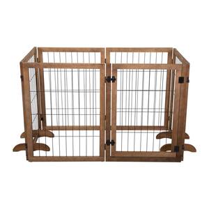 31.5 in. H Dog Gate for Doorway Freestanding Fence 6-Panel