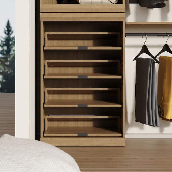 ClosetMaid Mosaics 25.51 in. W Toasted Oak Stackable 4-Shelf Shoe