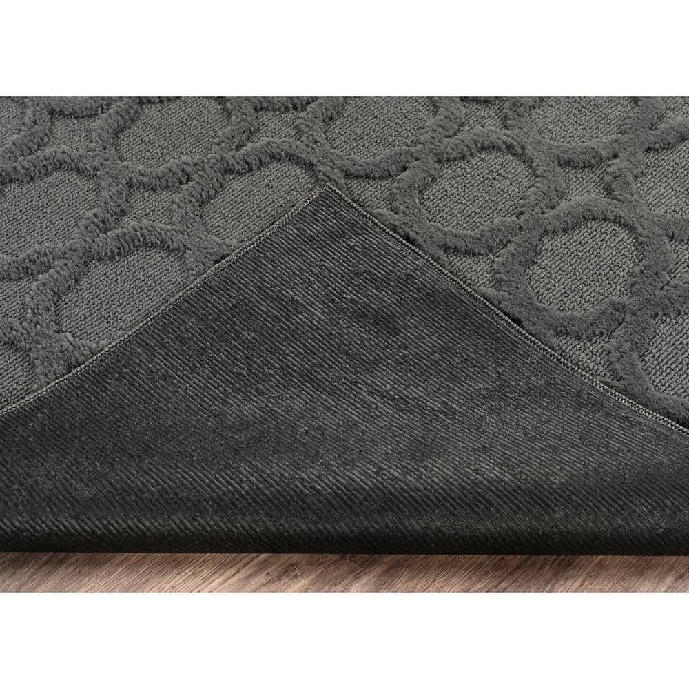 Cinder Gray Trellis 4' x 6' Tufted Synthetic Area Rug