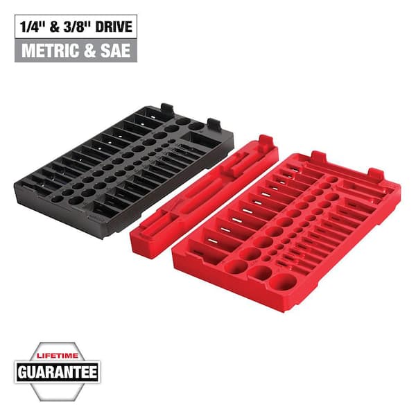 1/4 in. and 3/8 in. Drive Metric and SAE Ratchet and Socket Trays