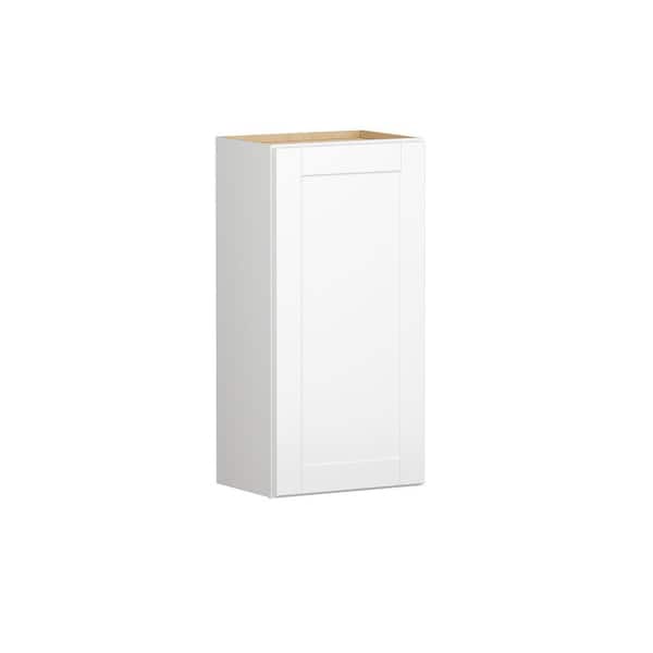 Shaker 18 in. W x 12 in. D x 36 in. H Assembled Wall Cabinet in Satin White