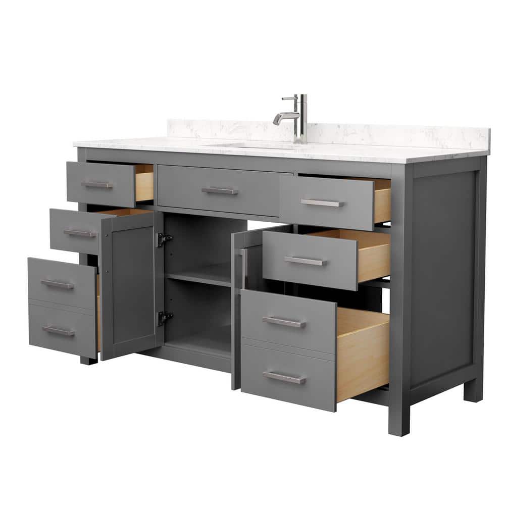 Beckett 60'' Dark Gray Marble Top Single Vanity
