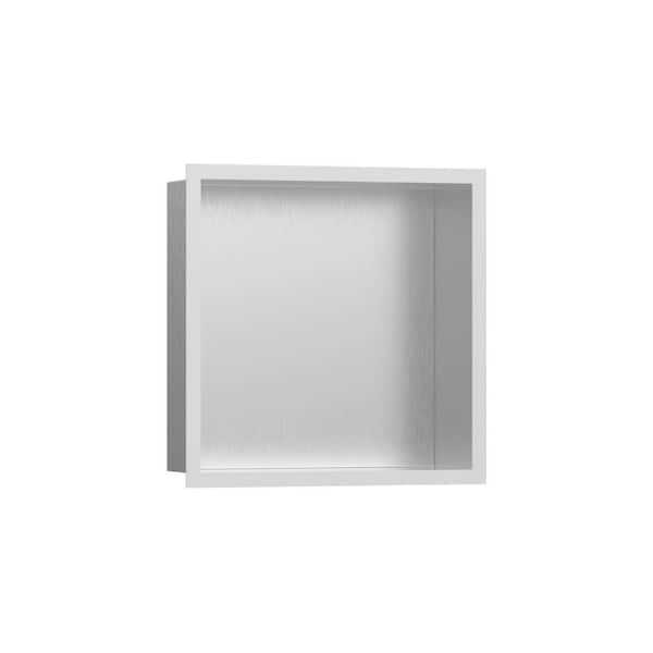 Hansgrohe XtraStoris Individual 15 in. W x 15 in. H x 4 in. D Stainless Steel Shower Niche in Matte White