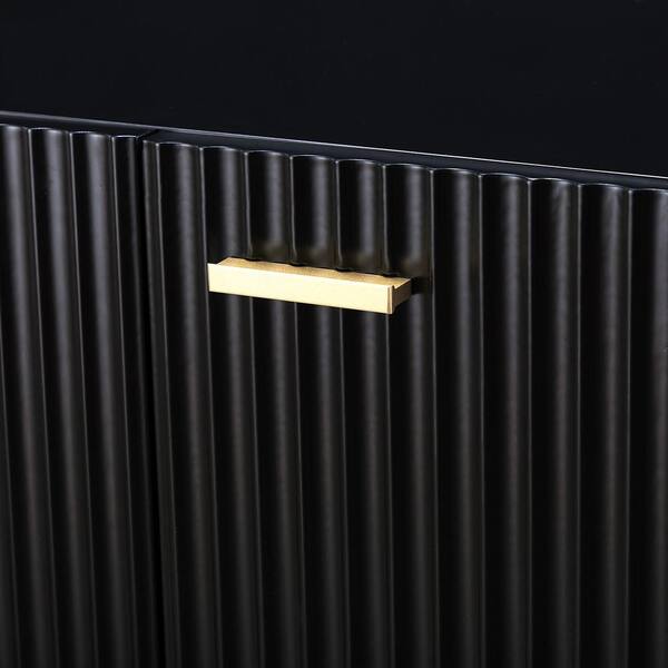 JAYDEN CREATION Laconia 47 in. Wide Black Sideboard with 3