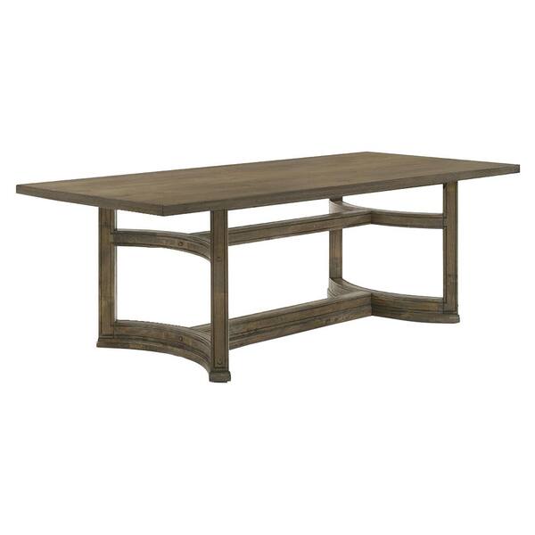 ⭐Jing⭐　INOUT NEW Standard Table Acme Furniture Parfield Wood Vintage Walnut Wood Top 40 in