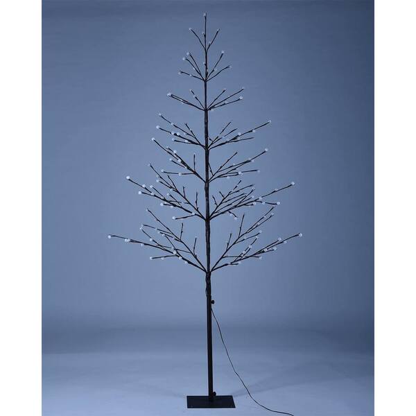Lightshare 6 Ft Pre Lit Led Northern Lights Starlit Tree With Brown And 198 Lights Bts6ft B The Home Depot