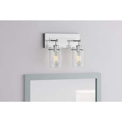 Chrome Vanity Light 3 Fixture Sconce Modern Bathroom Glass Wall Mount Metal New