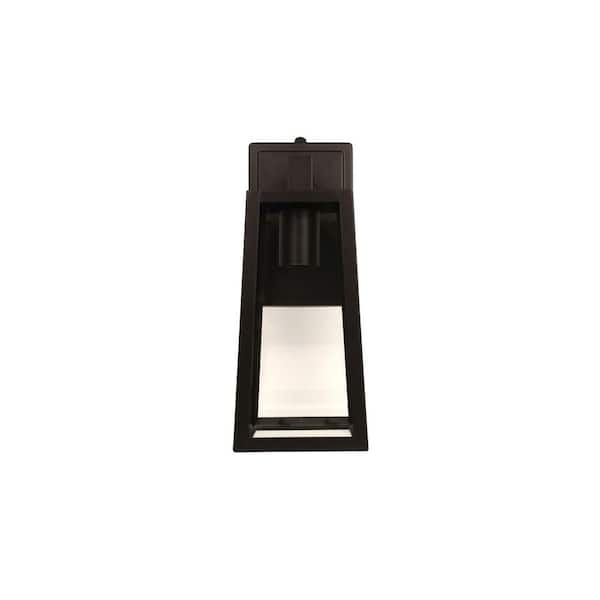 Maxlite Black Outdoor Trapezoid Wall Light -Dusk-To-Dawn Photocell