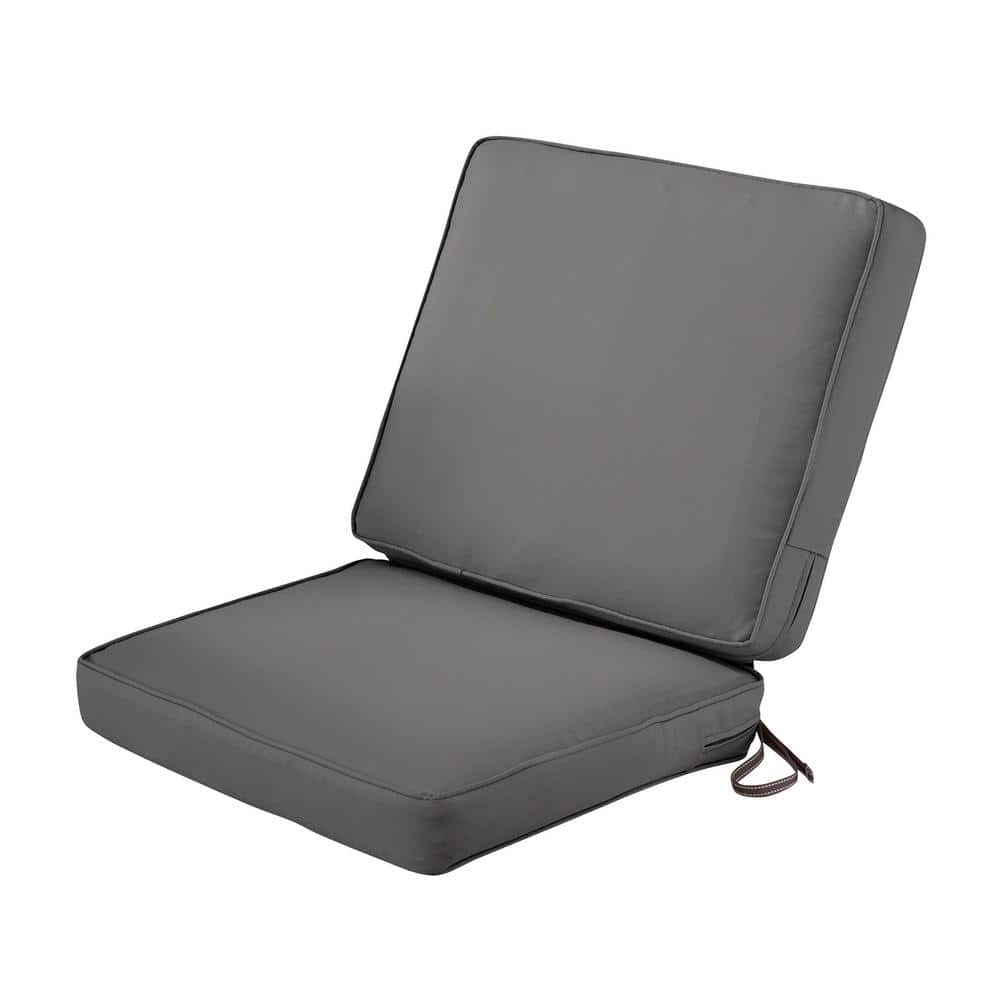 Classic Accessories Montlake FadeSafe Water-Resistant Patio Chair Cushion  44 x 20 x 3 inch  Light Charcoal