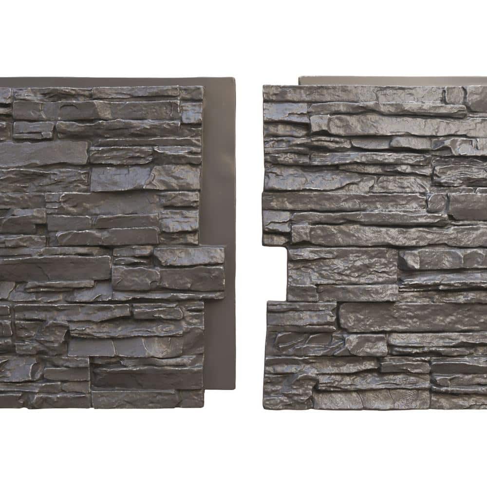 Slate Gray Faux Stone Siding Panel for Interior/Exterior