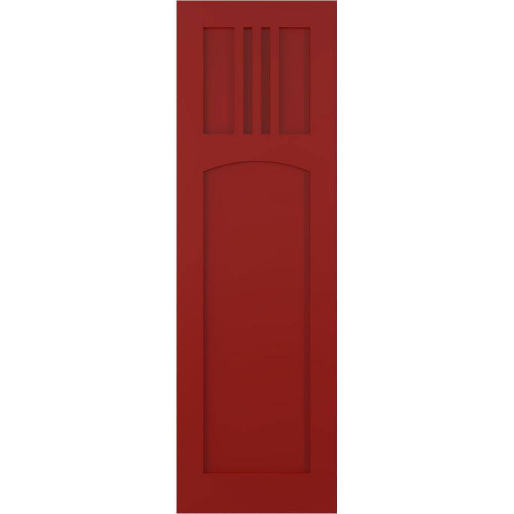 15 in. x 64 in. PVC True Fit San Miguel Mission Style Fixed Mount Flat Panel Shutters Pair in Fire Red price history on PriceWatchPro