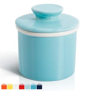 Hand Thrown Pottery French Butter Bell in Turquoise Wheel Thrown Pottery  Butter Crock
