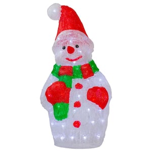 25 in. Lighted Commercial Grade Acrylic Christmas Snowman Display Decoration