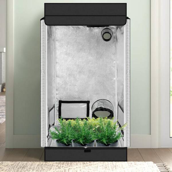 Unbranded - 2 ft. W x 2 ft. D x 4 ft. H Black Plant Grow Tent with Observation Window