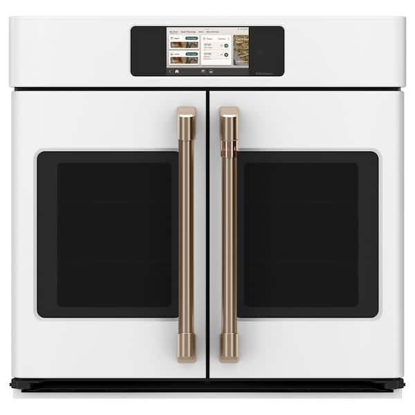 Cafe Professional Series 30 in. Smart Built-In Convection Single Wall Oven with French-Doors in Matte White