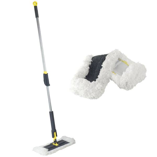 Casabella Height Adjustable Floor Duster with Duster Head Refill