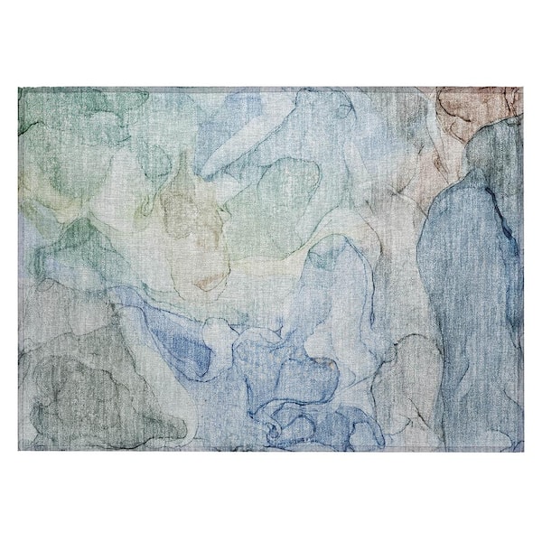 Chantille ACN512 Blue 1 ft. 8 in. x 2 ft. 6 in. Machine Washable Indoor/Outdoor Geometric Area Rug