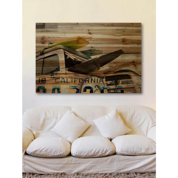 Unbranded 16 in. H x 24 in. W "Cali Day" by Parvez Taj Printed Natural Pine Wood Wall Art