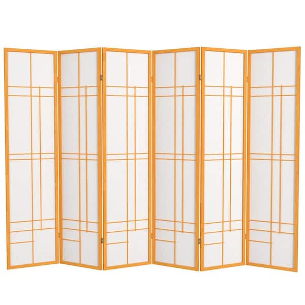 Oriental Furniture 6 ft. Honey 6-Panel Room Divider