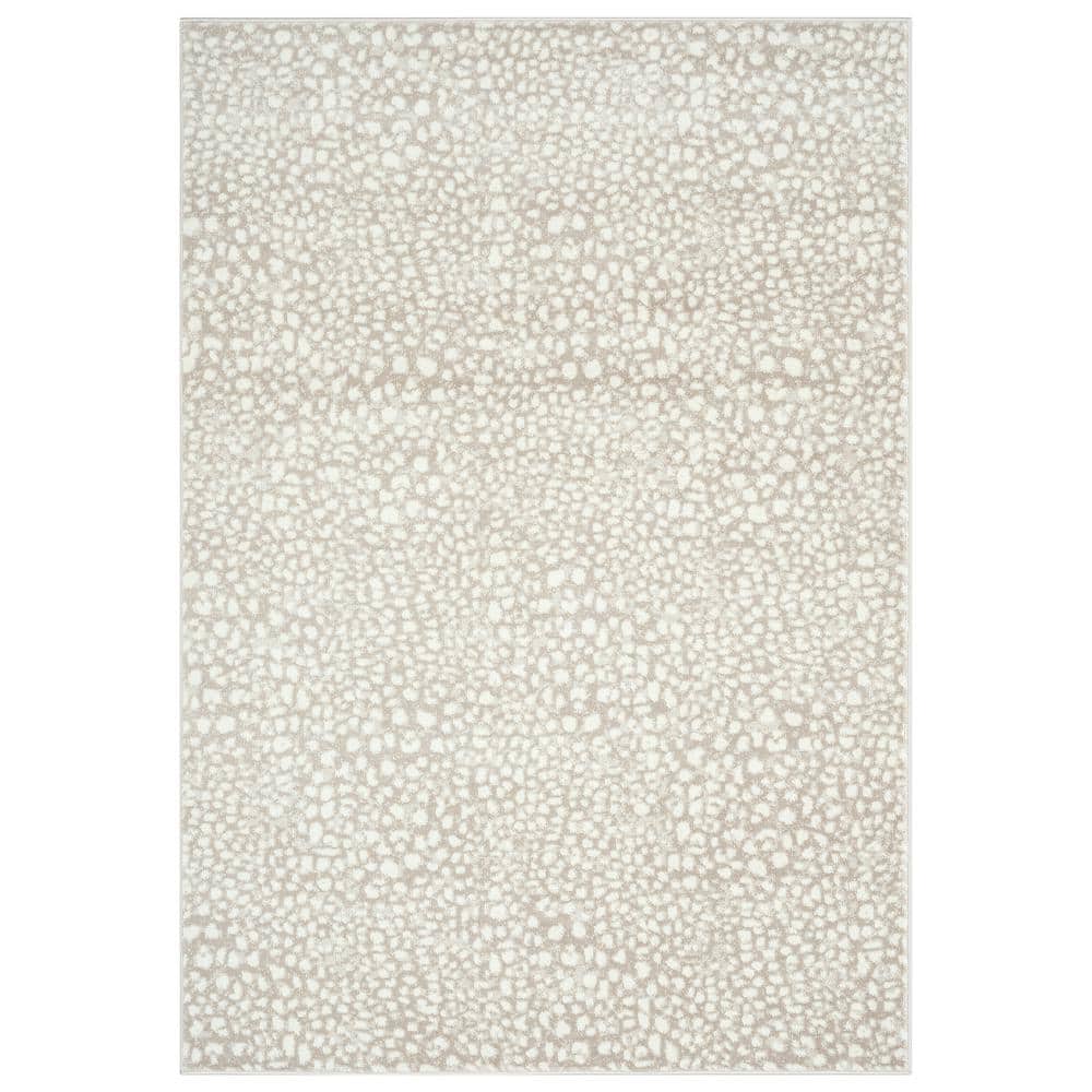 Arto Cream 6 ft. x 9 ft. Abstract Polypropylene Area Rug