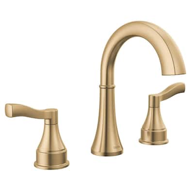 Faryn Gold 8 in. Widespread Double Handle Bathroom Faucet in Champagne Bronze