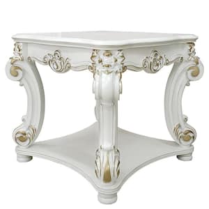 Vendome 31 in. Antique Pearl Square Wood End Table