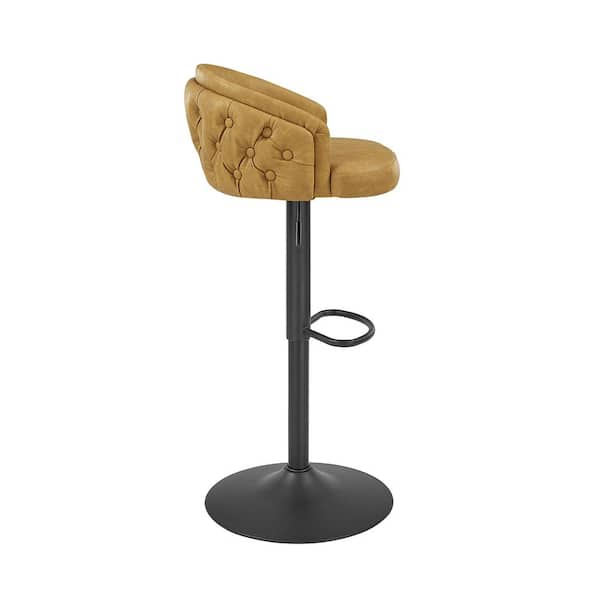 Work Bench Stool with Wheels，Jewellers Stool with Brown PU Synthetic  Leather Seat，Adjustable Height 48-58 cm，Supported weight 160 Kg，Hair Salon