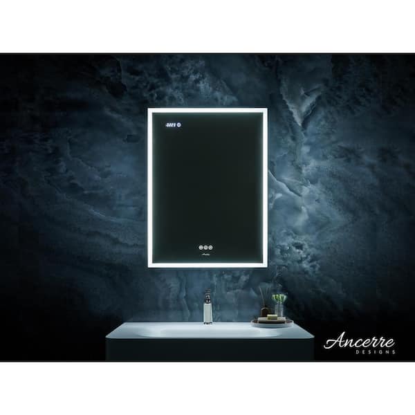 Ancerre Designs Pagani 24 in. W x 32 in. H Rectangular Aluminum LED  Medicine Cabinet with Mirror, Defogger, Magnifier, and USB Outlet  LEDM-PAGANI-24-L - The Home Depot