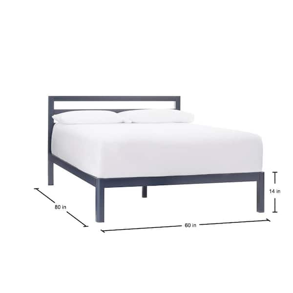 Stylewell Grandon Midnight Blue Metal, Queen Size Platform Bed Dimensions