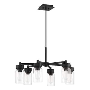 Bennet 6-Light Midnight Finish with Clear Glass Transitional Chandelier for Kitchen/Dining/Foyer No Bulb Included
