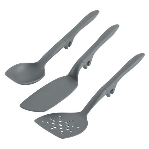 3 Pack Silicone Spatulas, Solid & Slotted Turner Spatula Set for