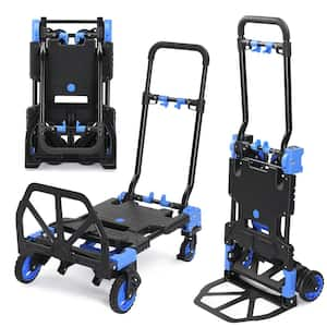 2-in-1 Holds 330 lbs. Foldable Hand Truck Dolly with Convertible Hand