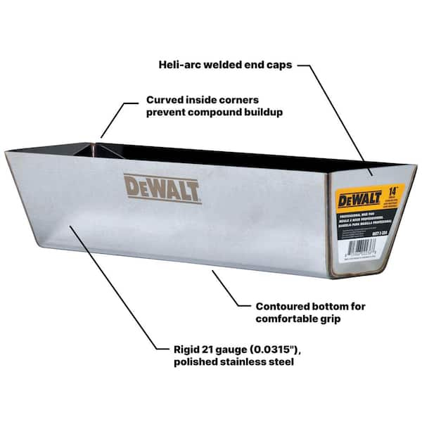 DEWALT 8/10/12 in. Stainless Steel Taping Knife Set with 14 in. Mud Pan