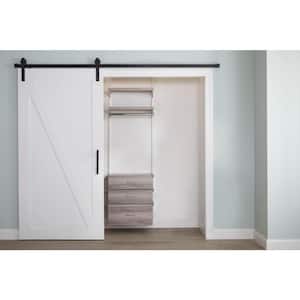 Genevieve 2 ft. Gray Adjustable Closet Organizer Hanging Rod with 3 Drawers