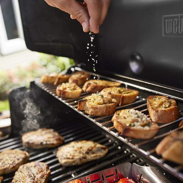 Genesis E-325 3-Burner Liquid Propane Gas Grill in Black with Full Size Griddle Insert