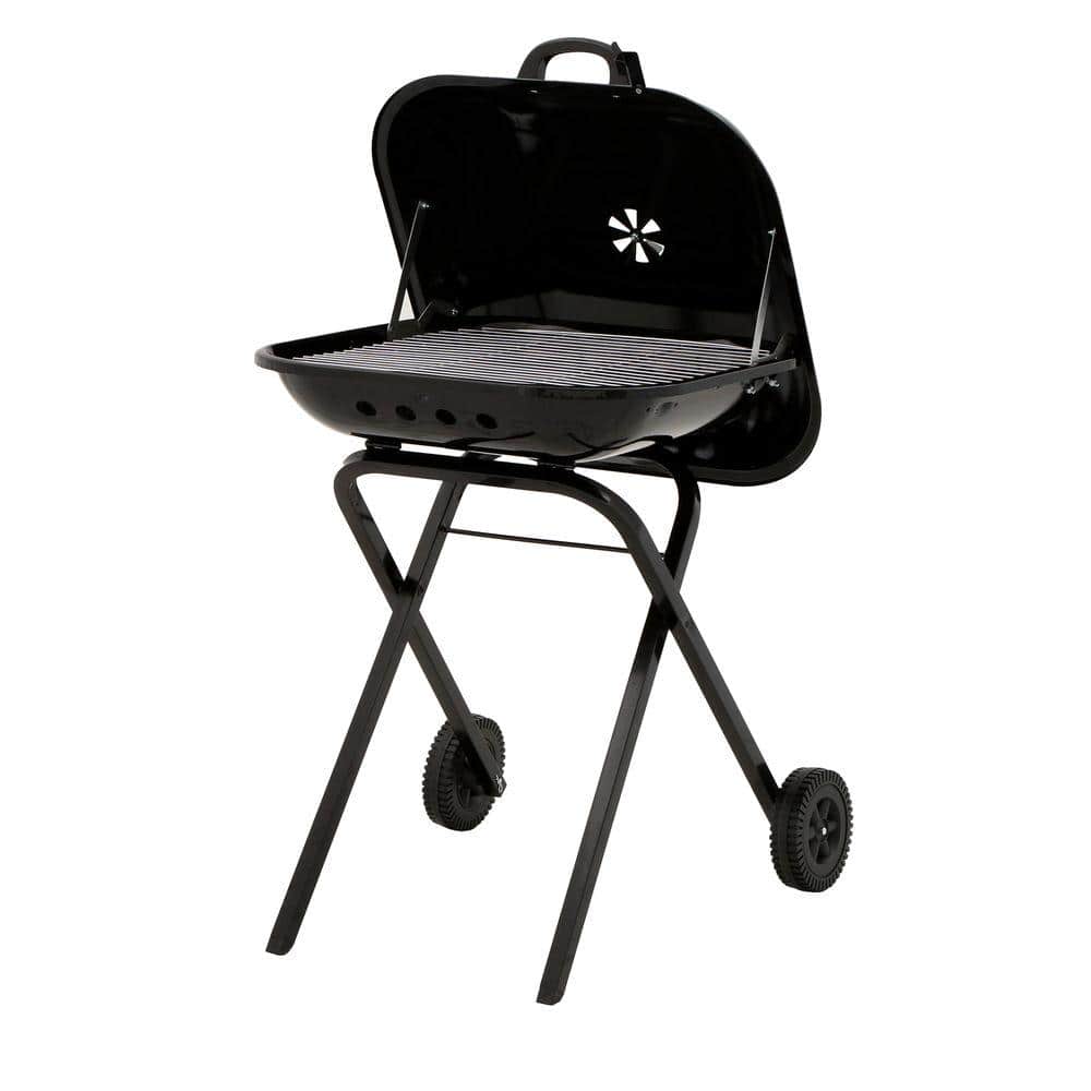 Americana 32'' Black Charcoal Grill with Side Table