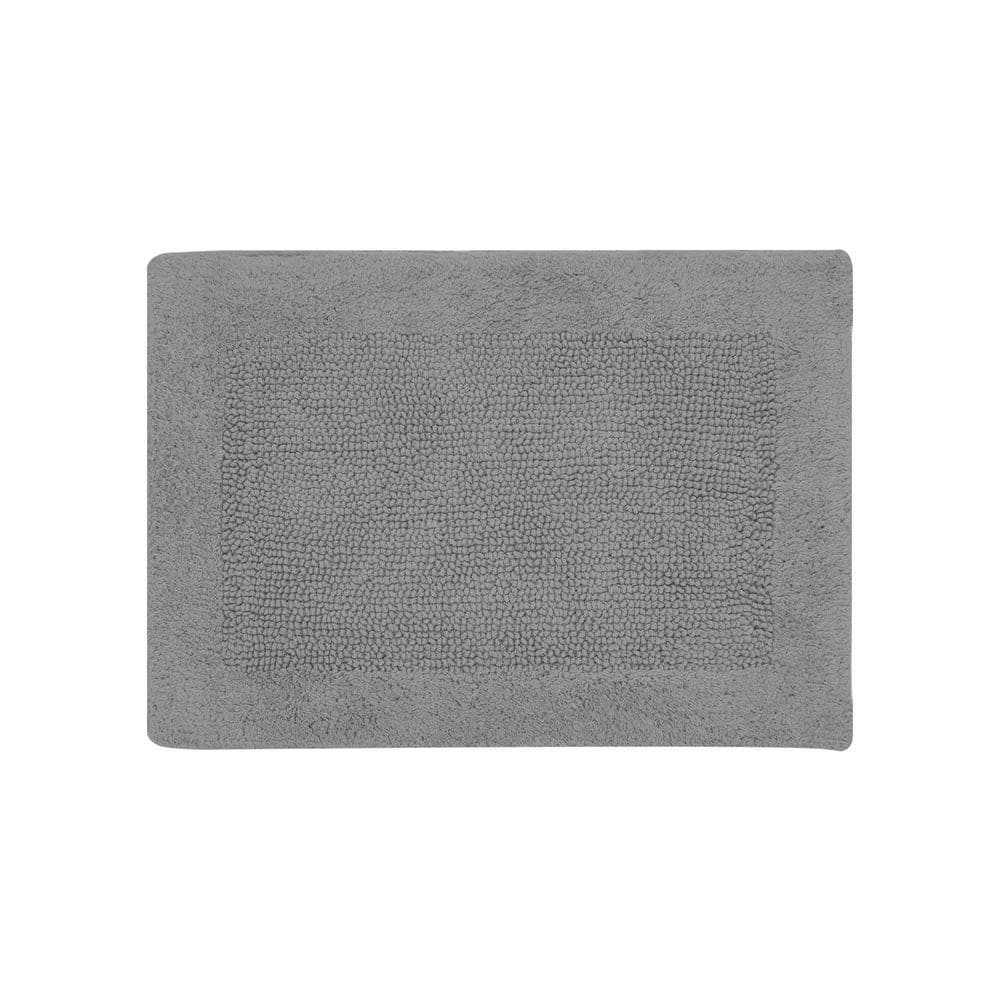 Better Trends Edge 17 in. x 24 in. Gray 100 Cotton Rectangle Bath Rug