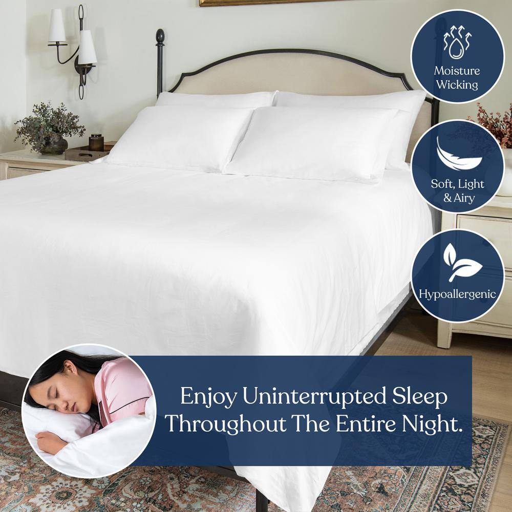 Twin White Organic Cotton Percale Sheet Set