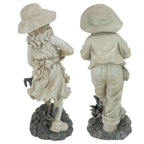 Design Toscano Young Gardeners Rebecca and Samuel Sculpture Set (2