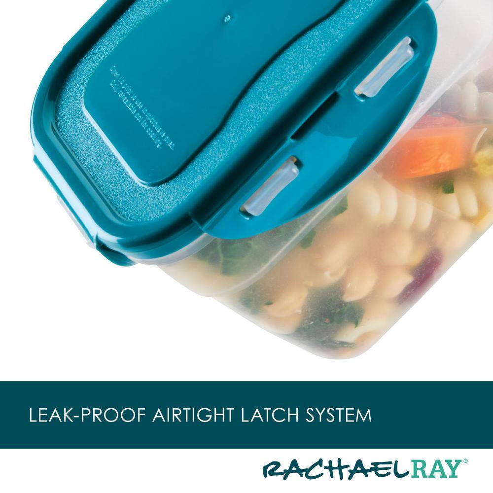 Clear Plastic 20-Piece Food Storage Container Set with Teal Lids
