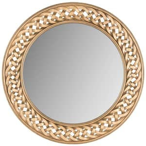 Braided Chain 24 in. H x 24 in. W Round Framed Mirror