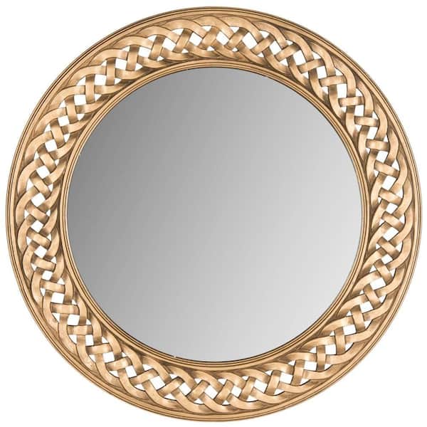 SAFAVIEH Braided Chain 24 in. H x 24 in. W Round Framed Mirror