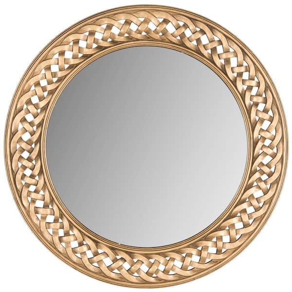 Braided Chain 24 in. H x 24 in. W Round Framed Mirror