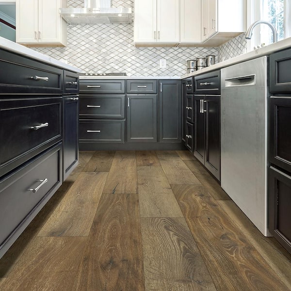 Lifeproof Jackson Hole Oak 2/7 in. T x 6.5 in. W Click Lock Wire Brushed Engineered Hardwood Flooring (19.5 sq.ft./case)
