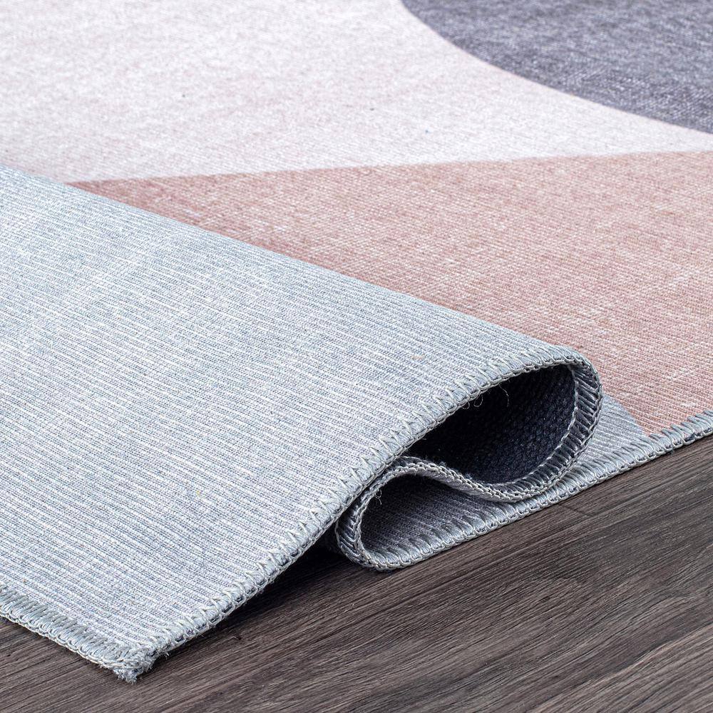 Contemporary Multicolor Geometric Flat Woven Washable Area Rug