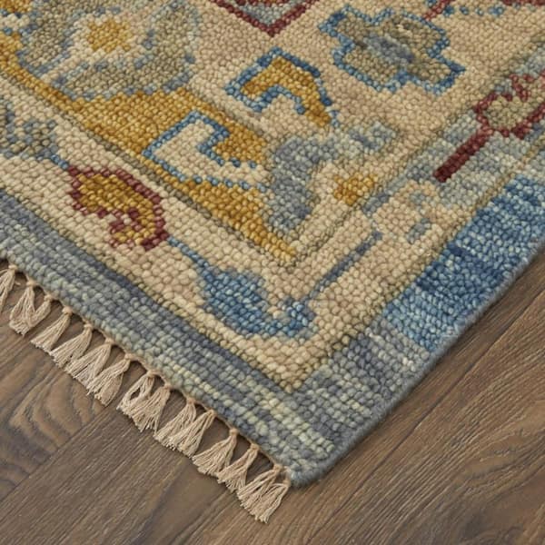 3 ft. x 5 ft. Blue, Red, Yellow Geometric Area Rug
