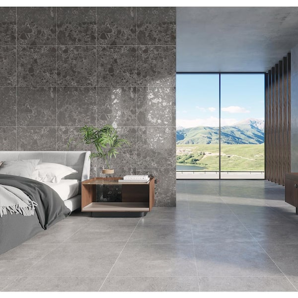 Giorbello Ambience Terrazzo Deep Gray 24 in.x 24 in.x 10mm