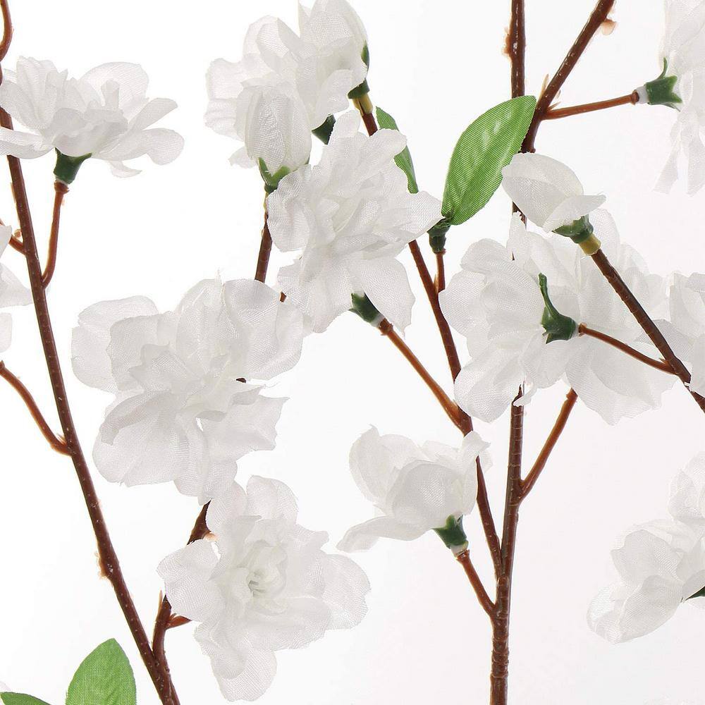 36-Inch White Silk Cherry Blossom Branches for Elegant Decor