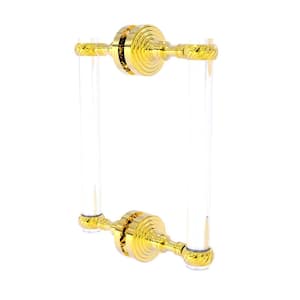 Pacific Grove 8 in. Back to Back Shower Door Pull with Twisted Accents in Polished Brass