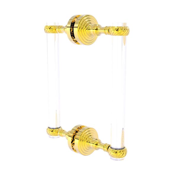 Allied Brass Pacific Grove 8 in. Back to Back Shower Door Pull with Twisted Accents in Polished Brass